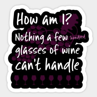 How Am I Nothing a Few Hundred Glasses of Wine Can't Handle Sticker